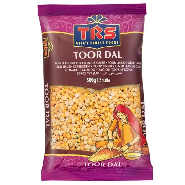 Lentilles indiennes Toor Dal 500g pois d’Angole cassés de TRS