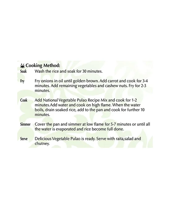 Vegetable Pulao 70g de National