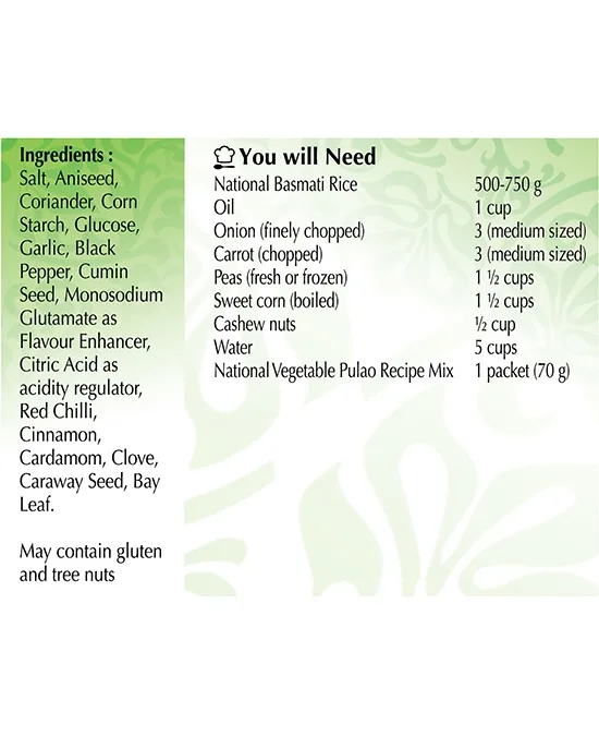 Vegetable Pulao 70g de National