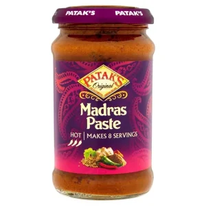 Pâte de curry indienne Madras très épicé 250ml de Patak’s