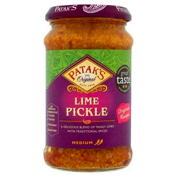 Pickles ou achars indiens au citron épicé 250ml de Patak’s